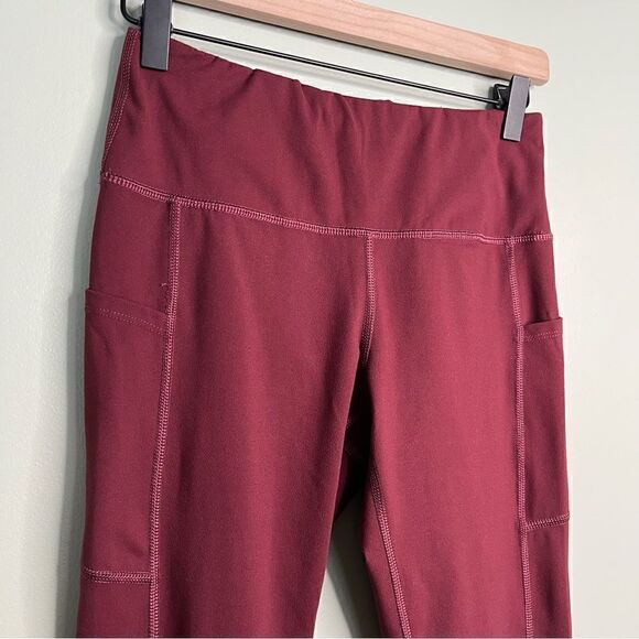 Fengbay Women’s Leggings With Pockets in Maroon Size Medium‎ - Picture 3 of 6